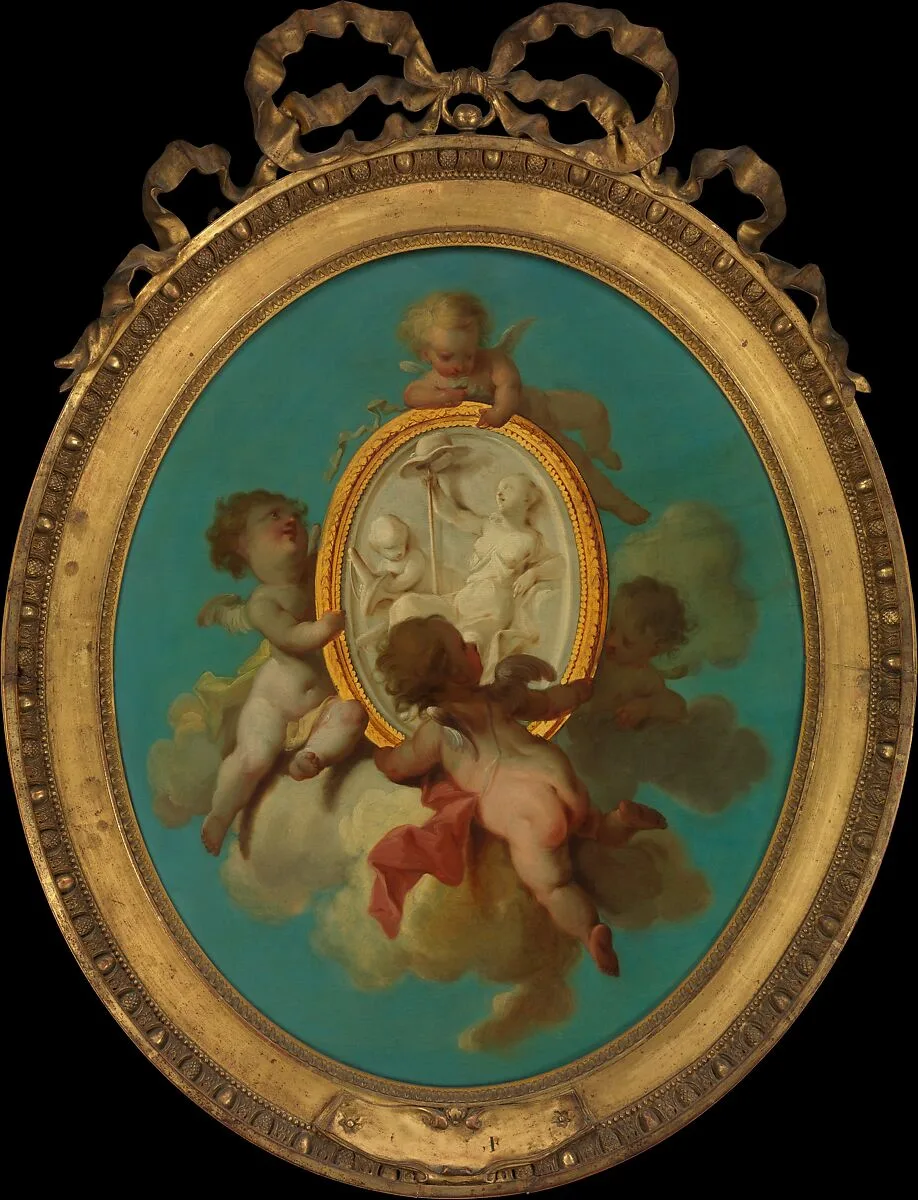 Putti with a Medallion — Charles Dominique Joseph Eisen