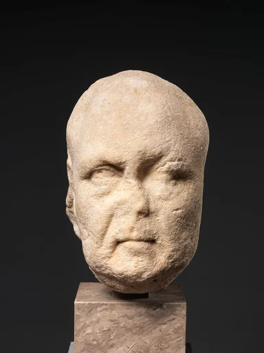 Marble portrait head of a man