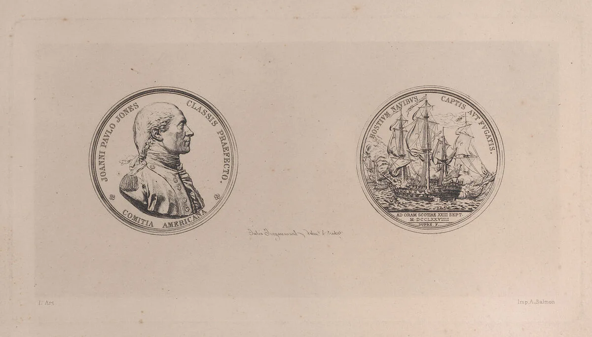 Portrait of John Paul Jones, after medal by Dupré — Augustin Dupré|Jules-Ferdinand Jacquemart