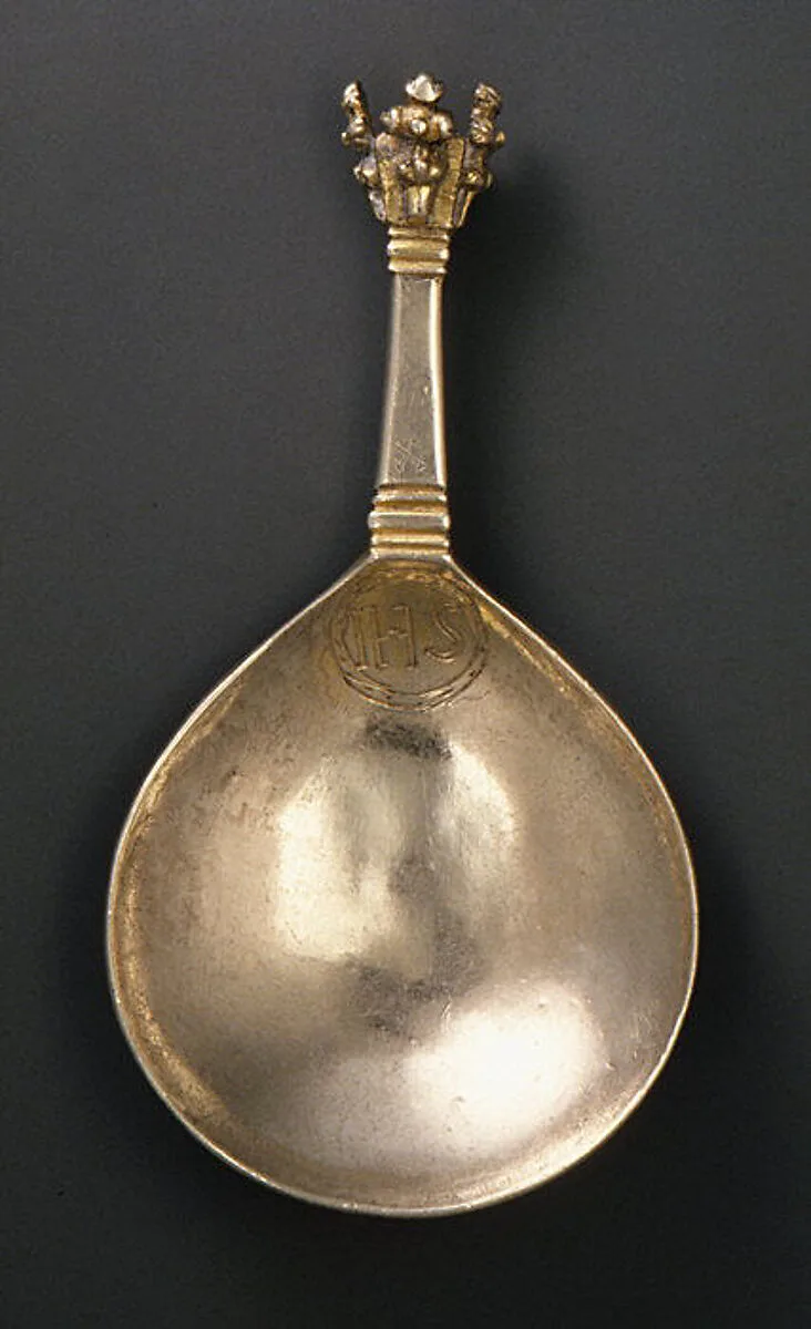 Crown-top spoon (one of three) — Unknown