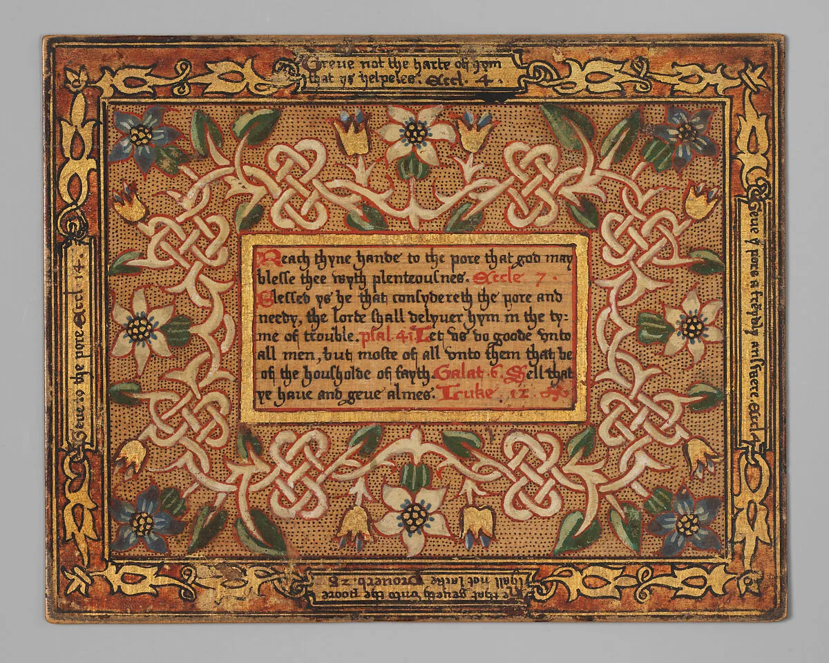 Trencher with quotation from The Governance of Virtue (1566) (one of a set) — Unknown