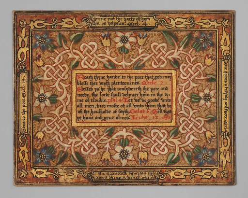 Trencher with quotation from The Governance of Virtue (1566) (one of a set)