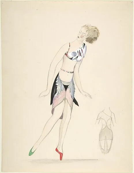 Female dancer in cubist costume — Sergey Chekhonin