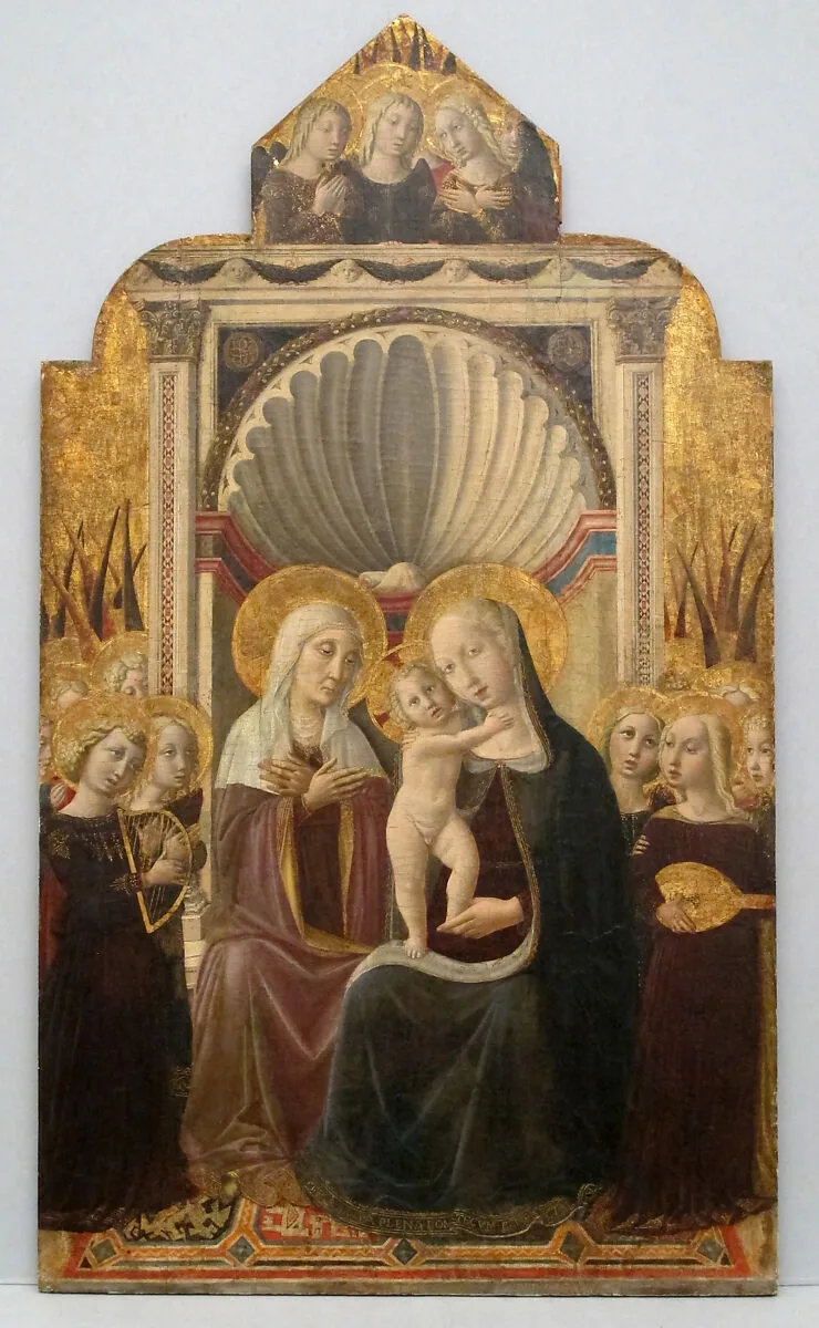 Saint Anne and the Virgin and Child Enthroned with Angels — Niccolò Alunno (Niccolò di Liberatore)