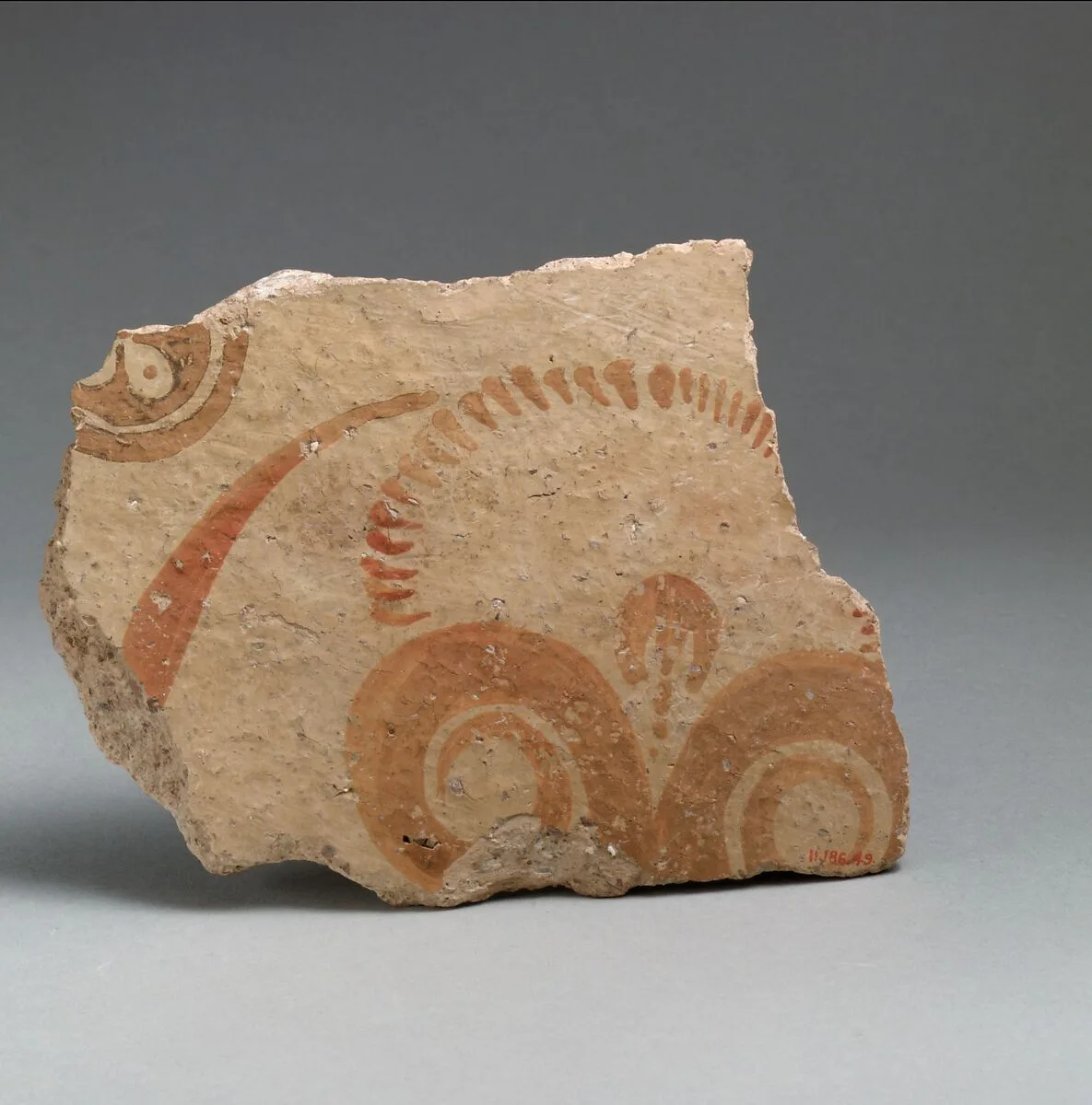 Terracotta vessel fragment with conventionalized lily — Unknown