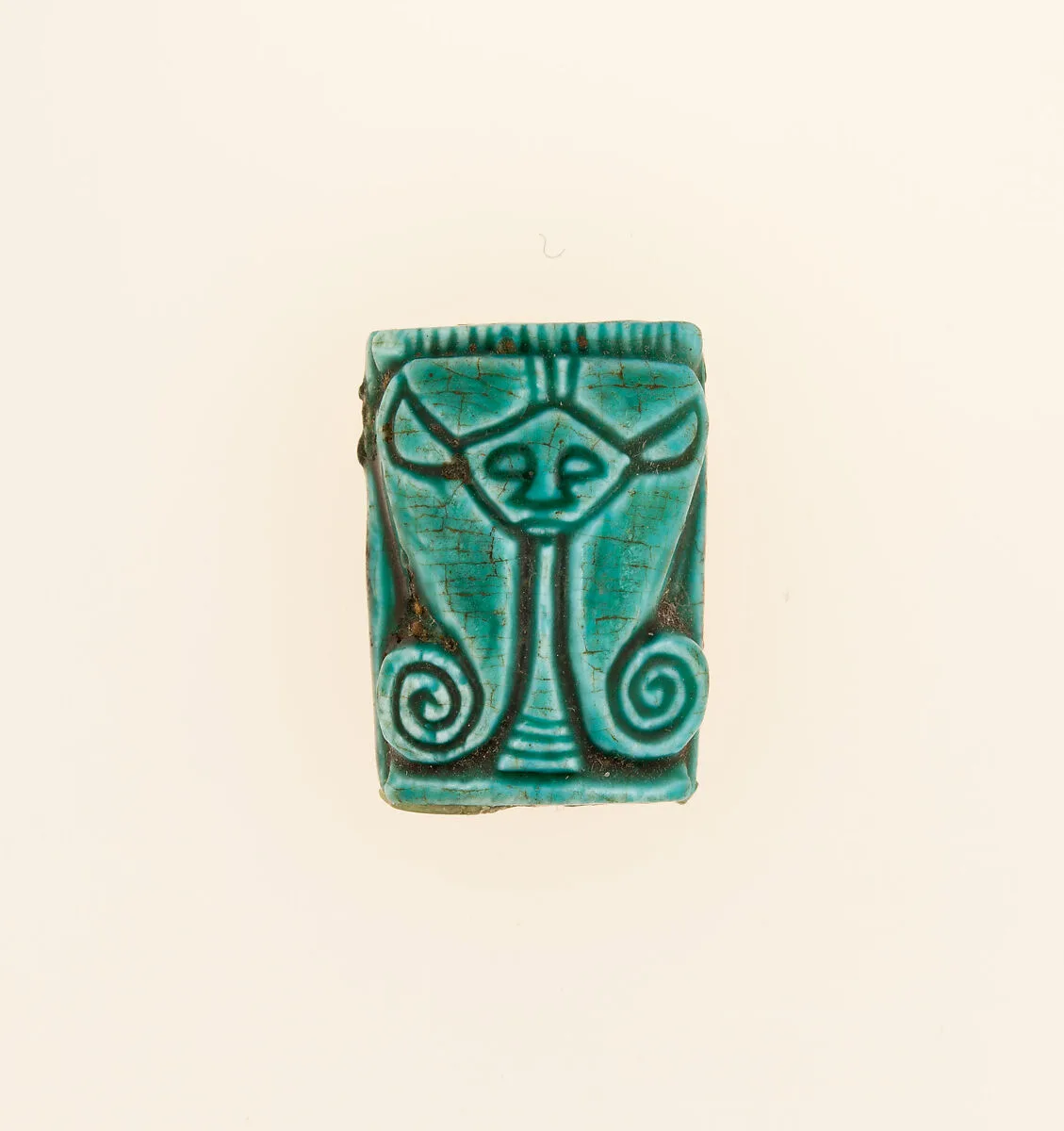 Plaque Bead with the Name of Amenhotep I, Head of Hathor on the Reverse — Unknown