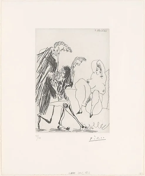 Fat Courtesan Greeted by Three Gentlemen, from 347 Suite — Aldo and Piero Crommelynck|Pablo Picasso|Galerie Louise Leiris