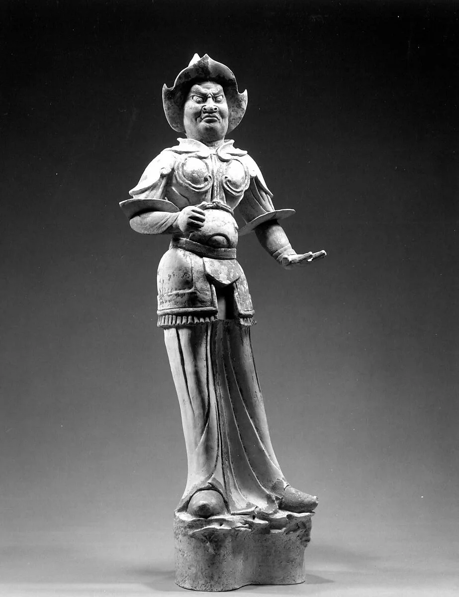 唐彩繪陶鎭墓武士俑|Tomb guardian — Unknown