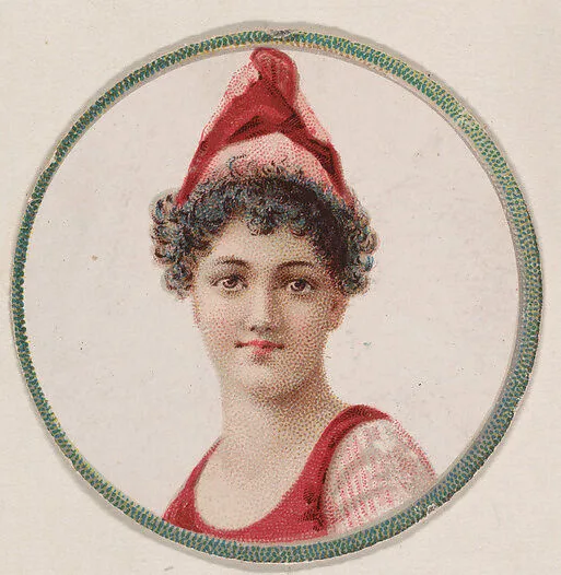 Woman wearing pointed cap, from the Novelties series (N228, Type 2) issued by Kinney Bros. — Kinney Brothers Tobacco Company