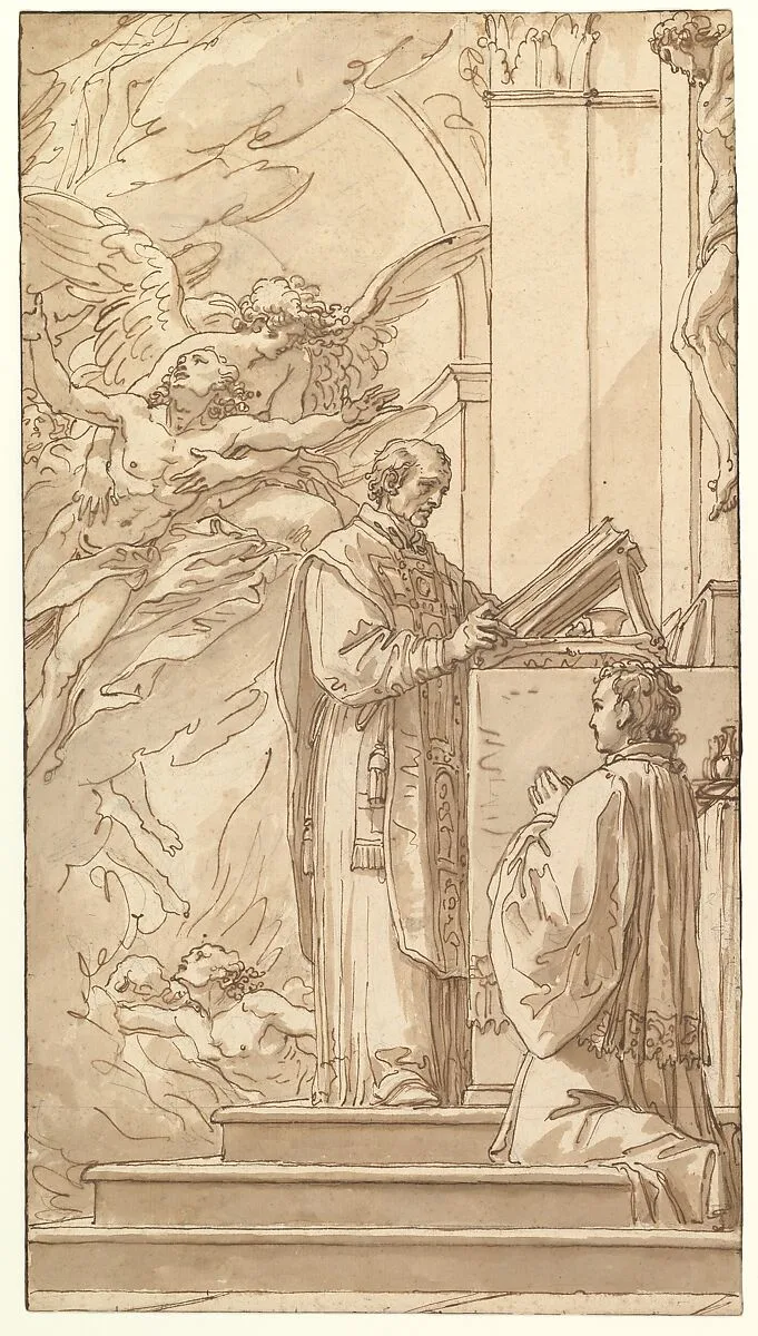 Blessed Francis Venimbeni Celebrating Mass for souls in Purgatory — Giuseppe Cades