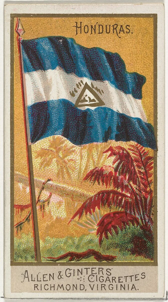Honduras, from Flags of All Nations, Series 2 (N10) for Allen & Ginter Cigarettes Brands — Allen & Ginter