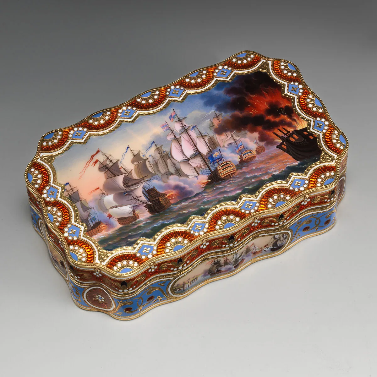 Snuffbox with naval battle scenes — Jean Louis Richter