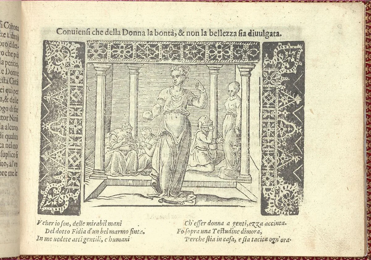 Corona delle Nobili et Virtuose Donne: Libro I-IV, page 3 (recto) — Cesare Vecellio