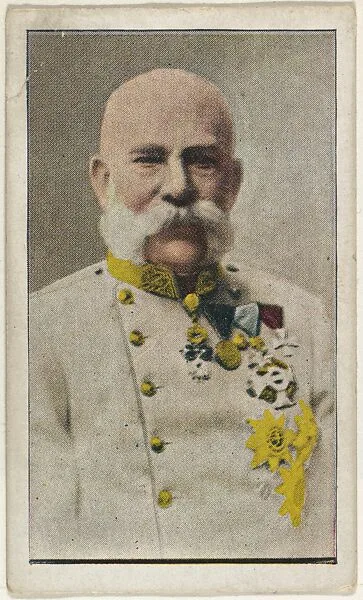 Card No. 4, Emperor Franz Joseph of Austria, from the World War I Scenes series (T121) issued by Sweet Caporal Cigarettes — Underwood & Underwood|American Tobacco Company