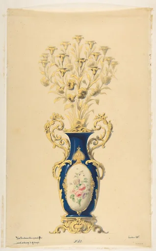 Design for a Porcelain Candelabra with Nine Branches