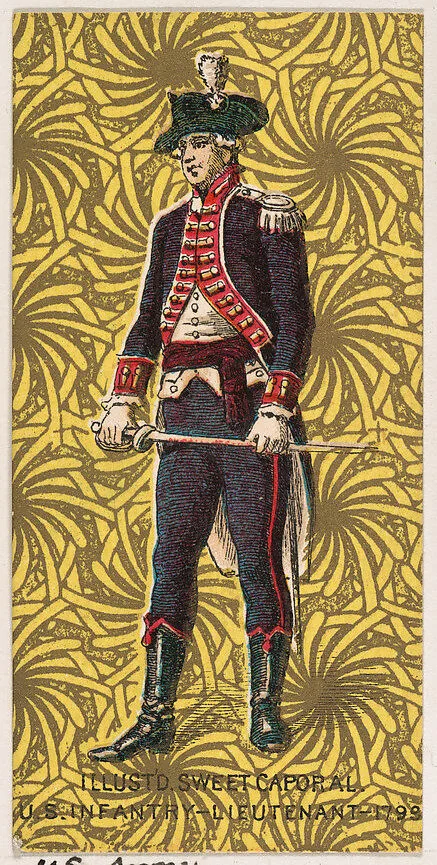 Lieutenant, Infantry, United States Army, 1799, from the Military Series (N224) issued by Kinney Tobacco Company to promote Sweet Caporal Cigarettes — Kinney Brothers Tobacco Company
