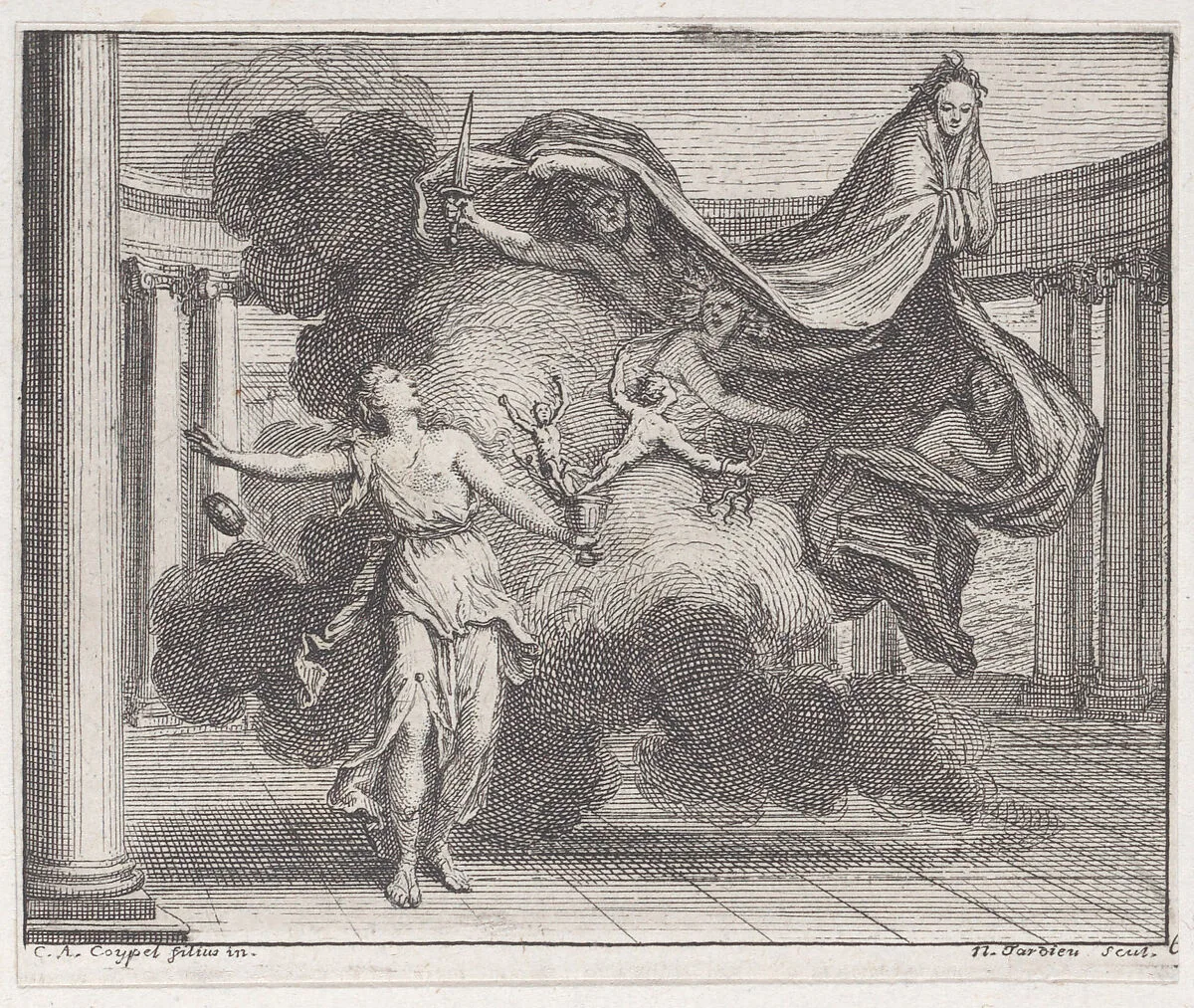 Book 4, Fable 7: Pandora — Charles Antoine Coypel|Nicolas Henry Tardieu|Lamotte-Houdar|Jean de La Fontaine