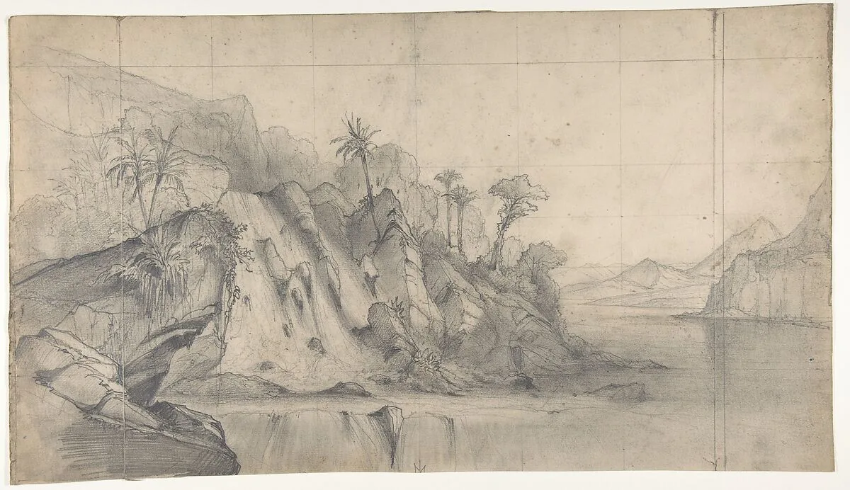 Design for a Stage Set at the Opéra, Paris (recto); Design for a doorway (verso) — Eugène Cicéri