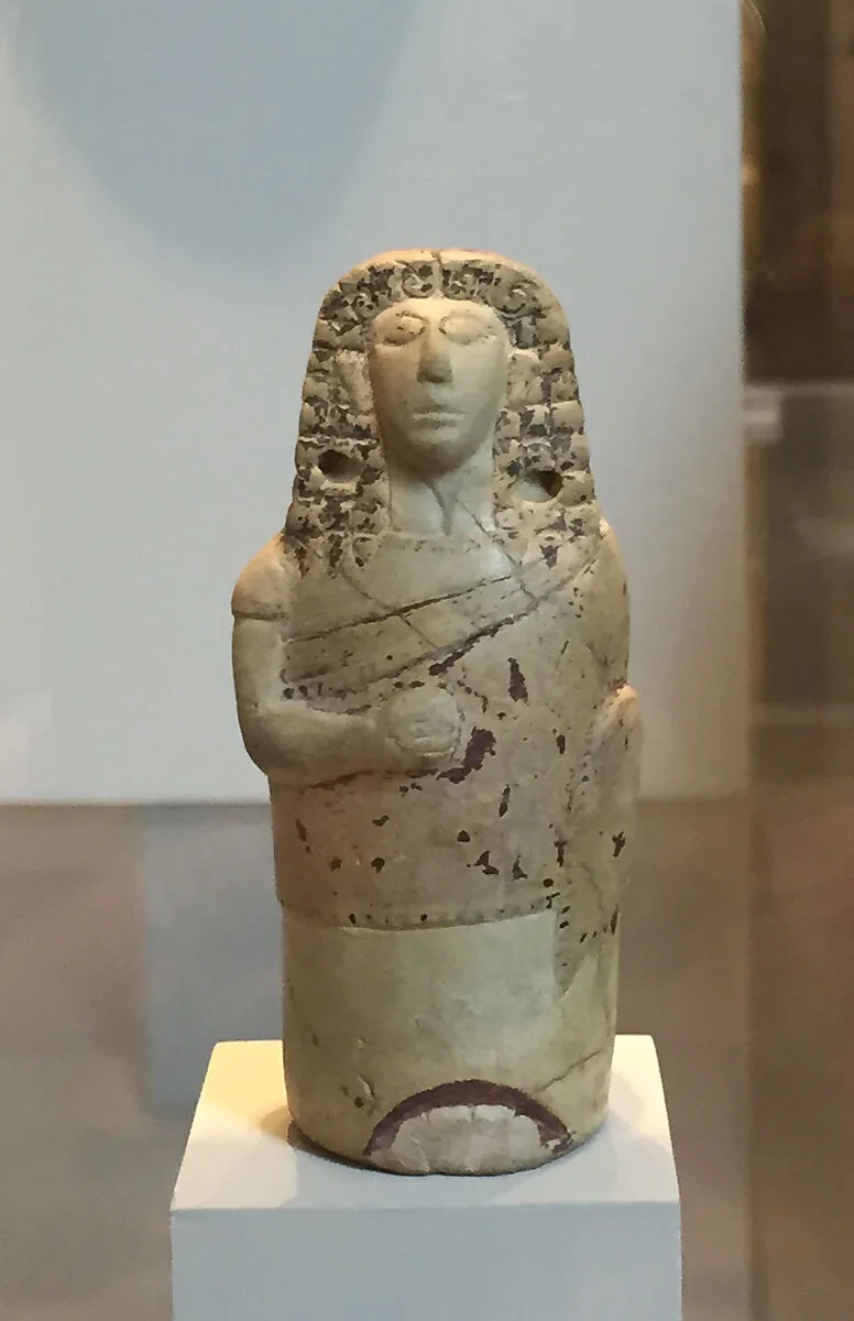 Terracotta aryballos (perfume vase) in the form of a human figure — Unknown