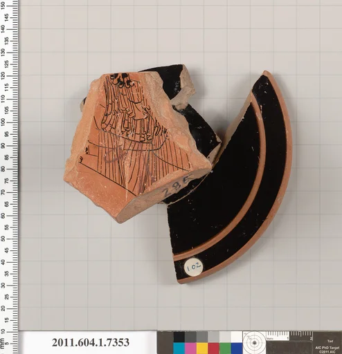 Terracotta fragment of a kylix (drinking cup)