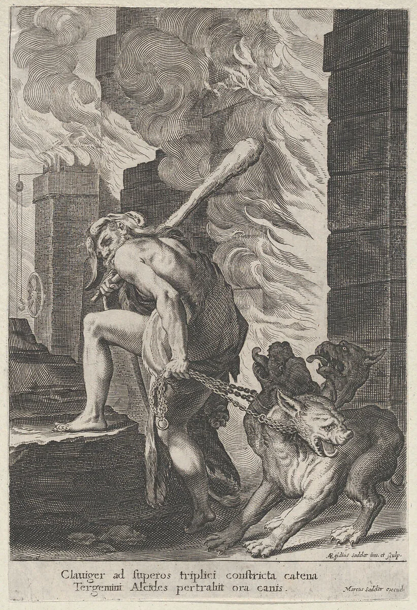 Hercules and Cerberus — Marcus Sadeler|Aegidius Sadeler II