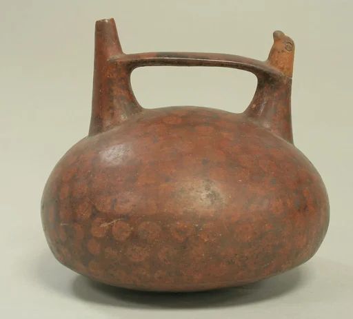 Double Spout and Bridge Bottle with Bird