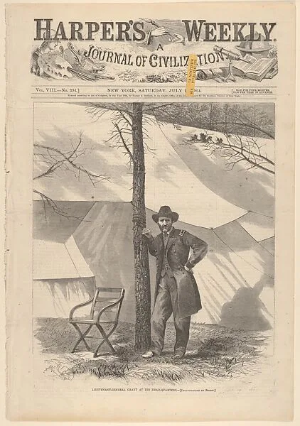 Lieutenant General Grant at his Headquarters (from "Harper's Weekly," Vol. VIII) — Harper's Weekly|Mathew B. Brady|Ulysses S. Grant|Harper & Brothers
