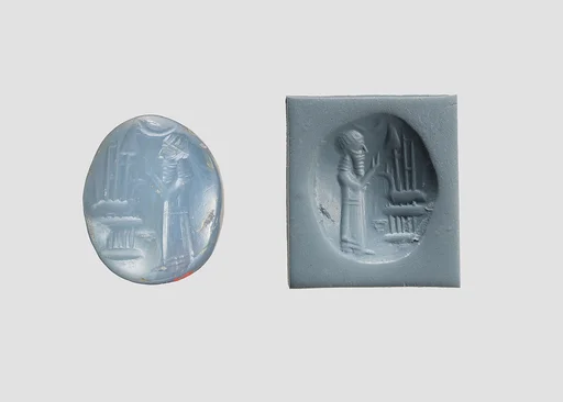 Stamp seal (oval conoid) with cultic scene