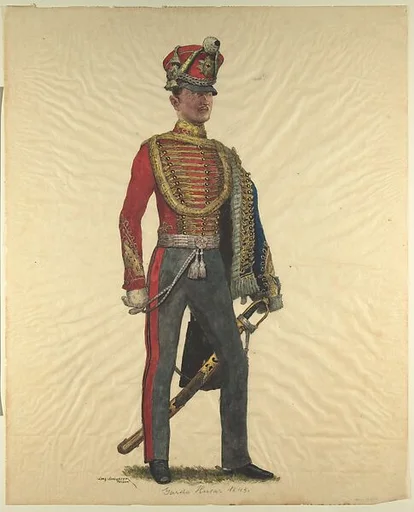 Prussian Military Costume: Garde Hussar 1843