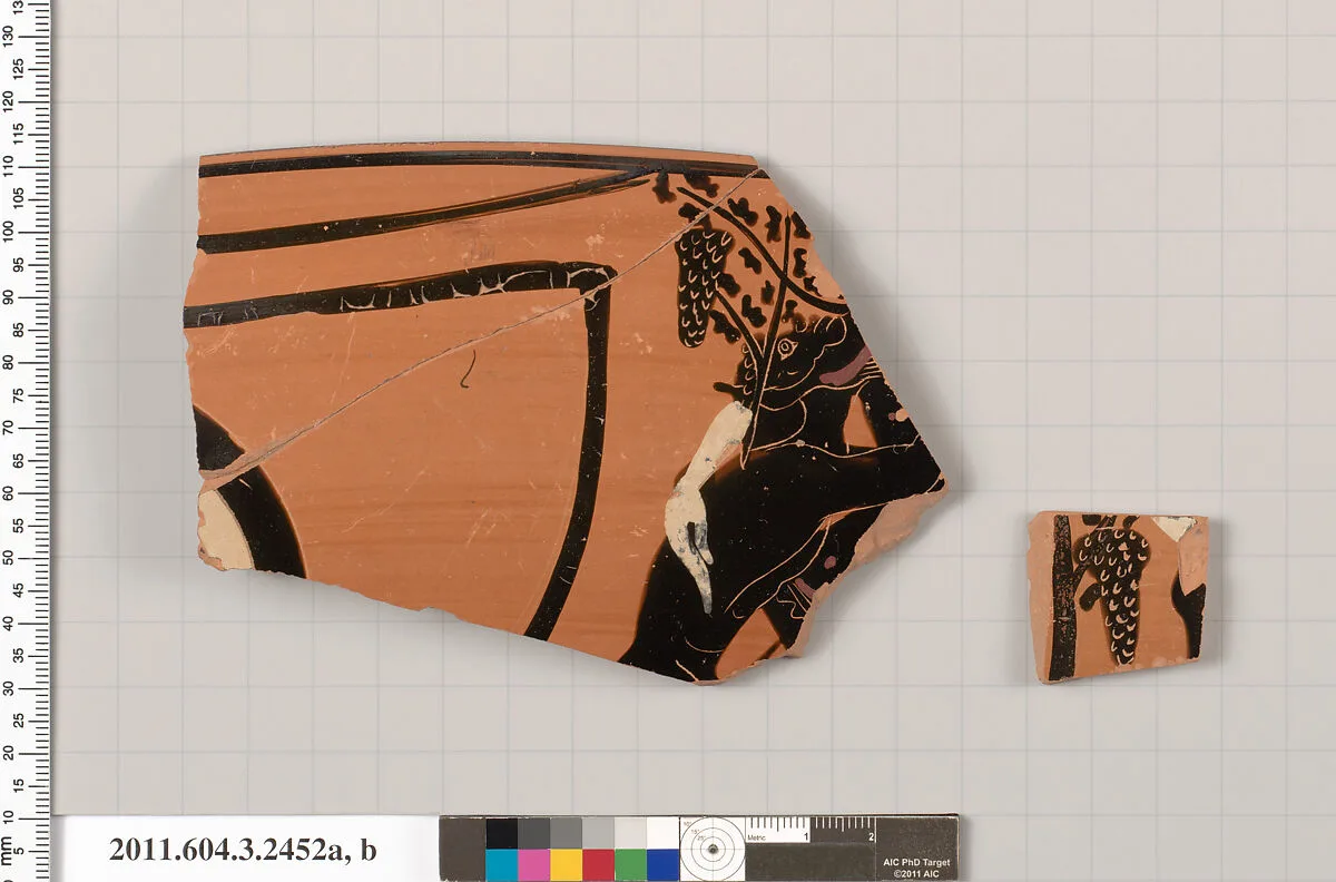 Terracotta fragments of a kylix: eye-cup (drinking cup) — Unknown