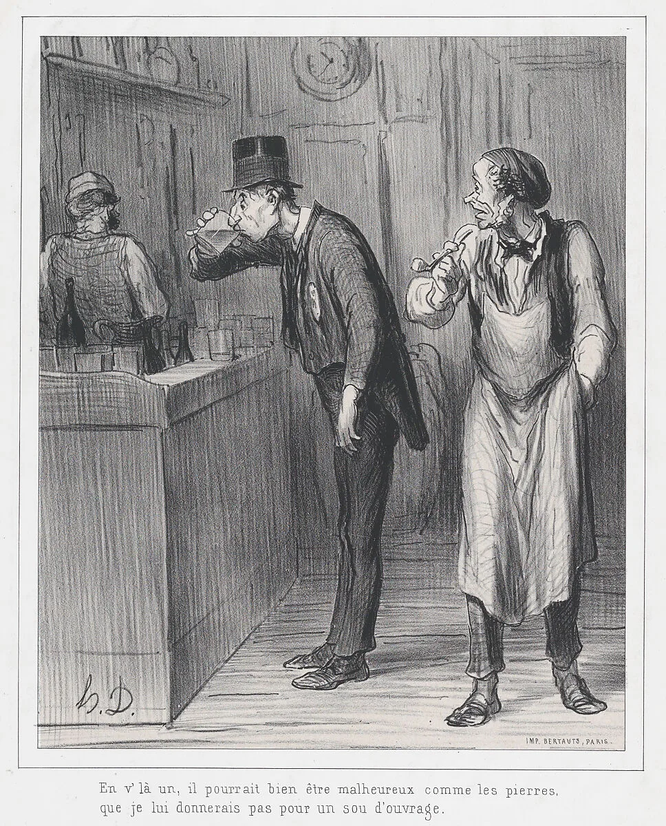 This one may look as unhappy as a rock, before I would give him a job, published in "Le Boulevard" — Bertauts|Honoré Daumier