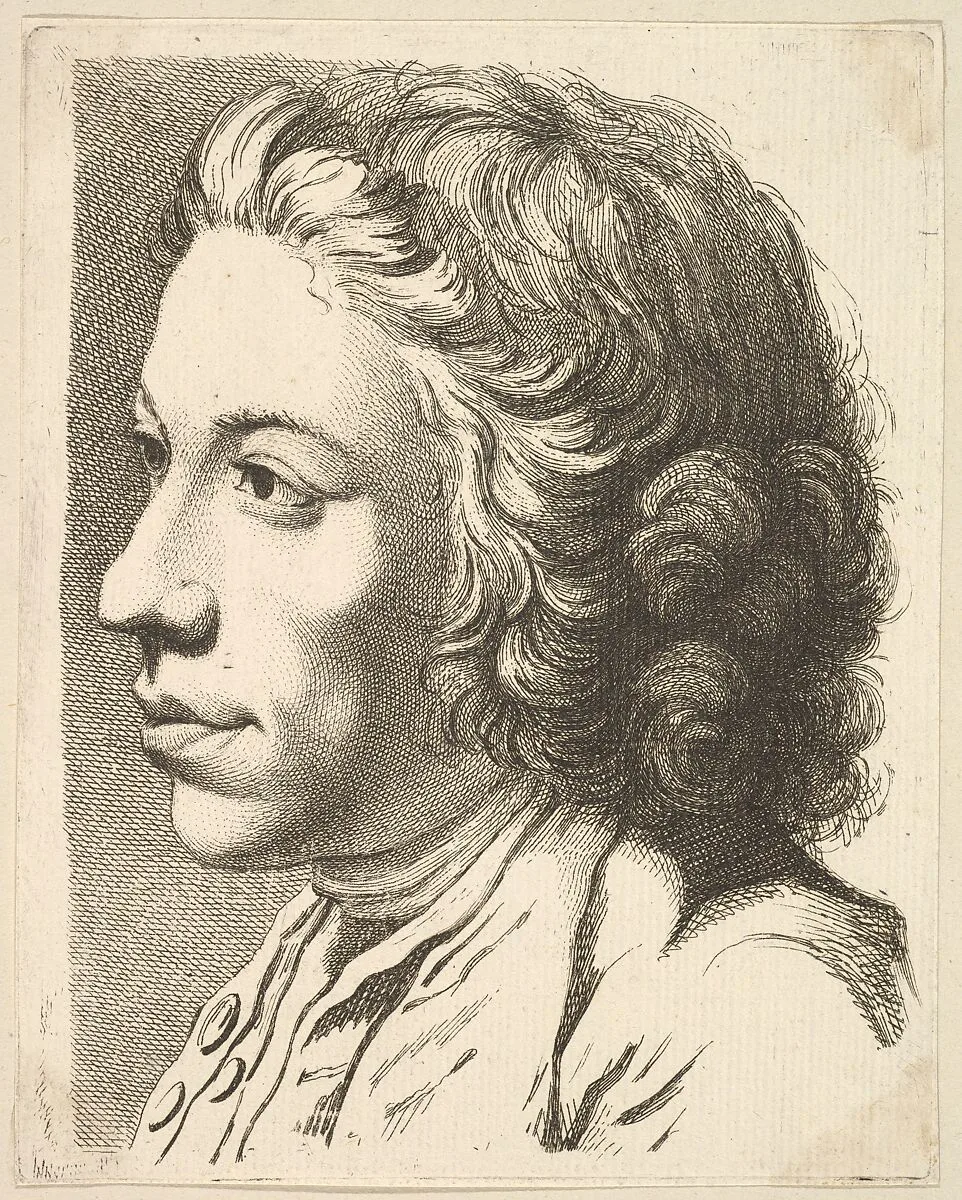 Head of a Man in Profile, from Livre de Têtes Gravées d'apres F. Boucher et Autres (Book of Heads Engraved after F. Boucher and Others) — François Boucher|Buldet|Anonymous, French, 18th century