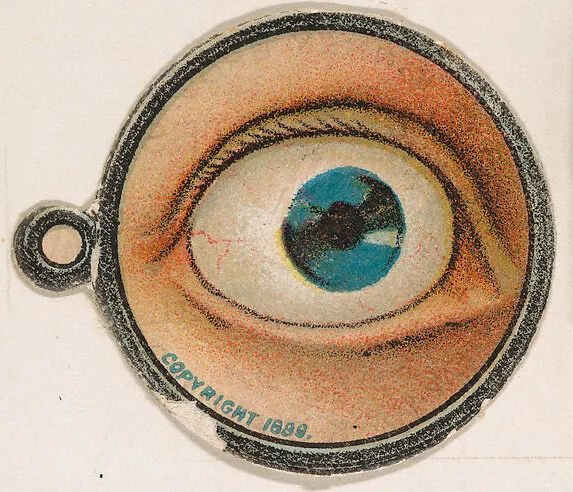 Monocle and Eye (blue), from Jocular Ocular series (N221) issued by Kinney Bros. — Kinney Brothers Tobacco Company