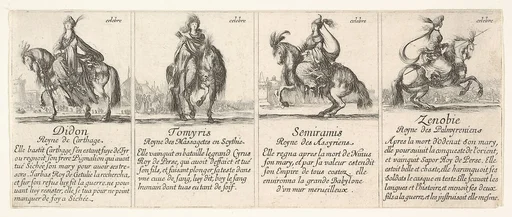 Didon, Tomyris, Semiramis, and Zenobie, from 'The game of queens' (Le jeu des Reines renommées)