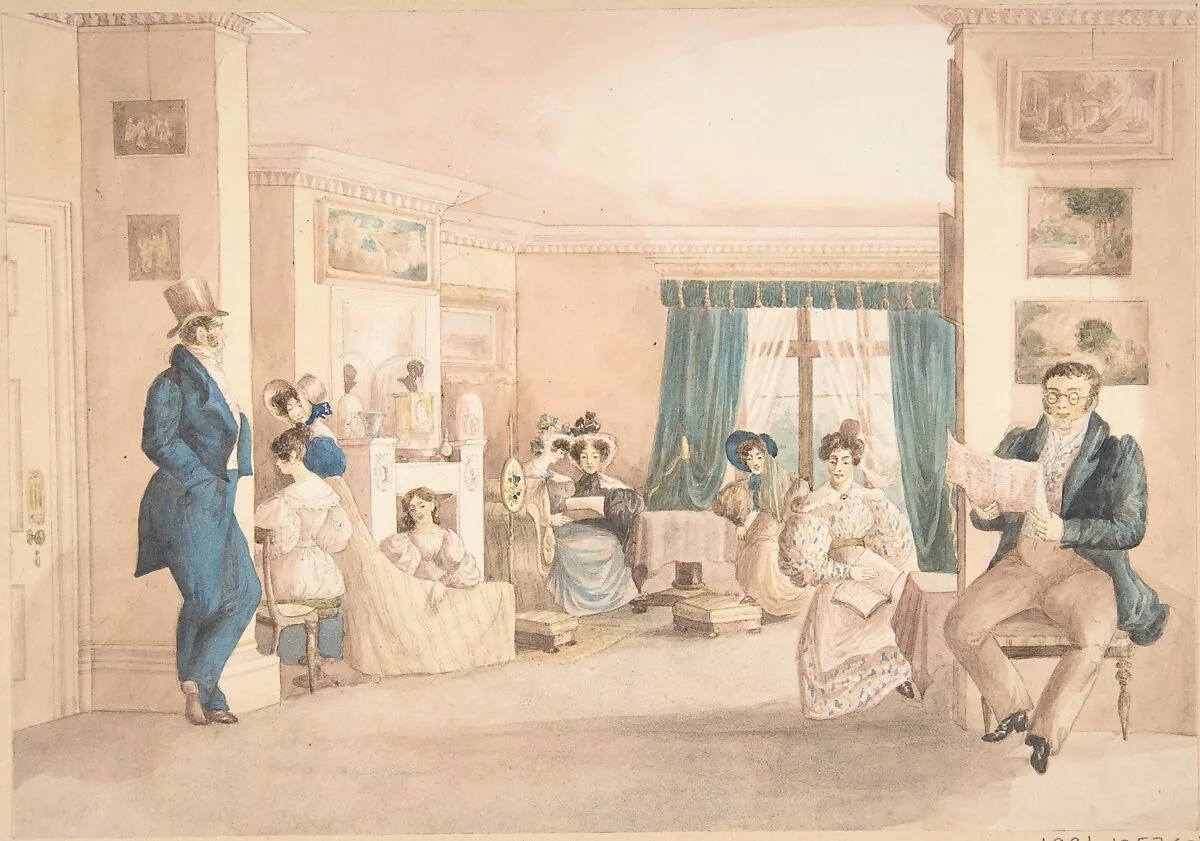 An Interior at Hatton, Warwickshire — Dr. Samuel Parr|Granddaughters of Dr. Samuel Parr