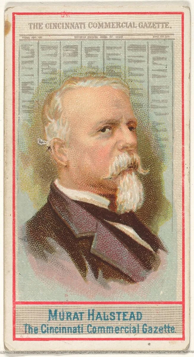 Murat Halstead, The Cincinnati Commercial Gazette, from the American Editors series (N1) for Allen & Ginter Cigarettes Brands — Allen & Ginter