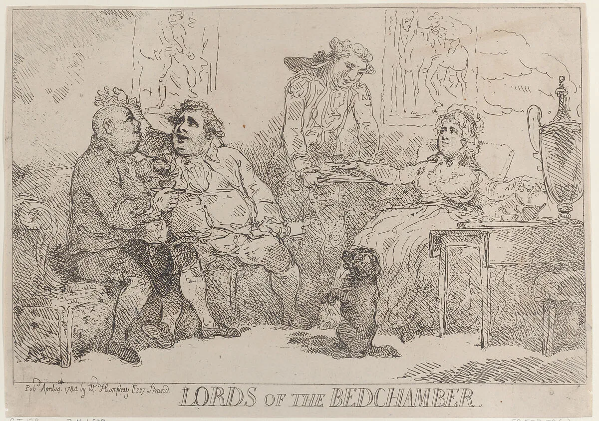 Lords of the Bedchamber — Thomas Rowlandson|Georgiana, Duchess of Devonshire|Charles James Fox|Samuel House|William Humphrey