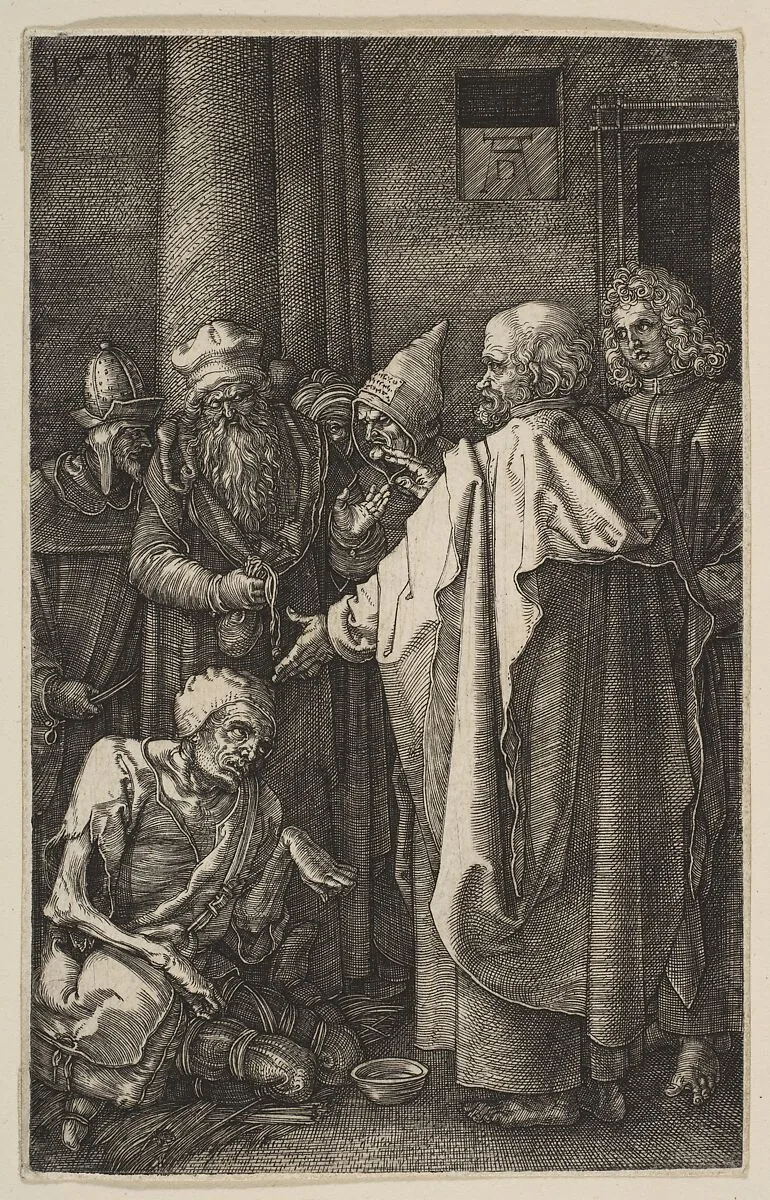 Saint Peter and Saint John at the Gate of the Temple, from "The Passion" — Albrecht Dürer