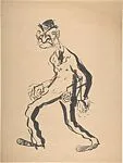 Caricature of a Walking Man — Anonymous, American, 20th century|Reginald Marsh