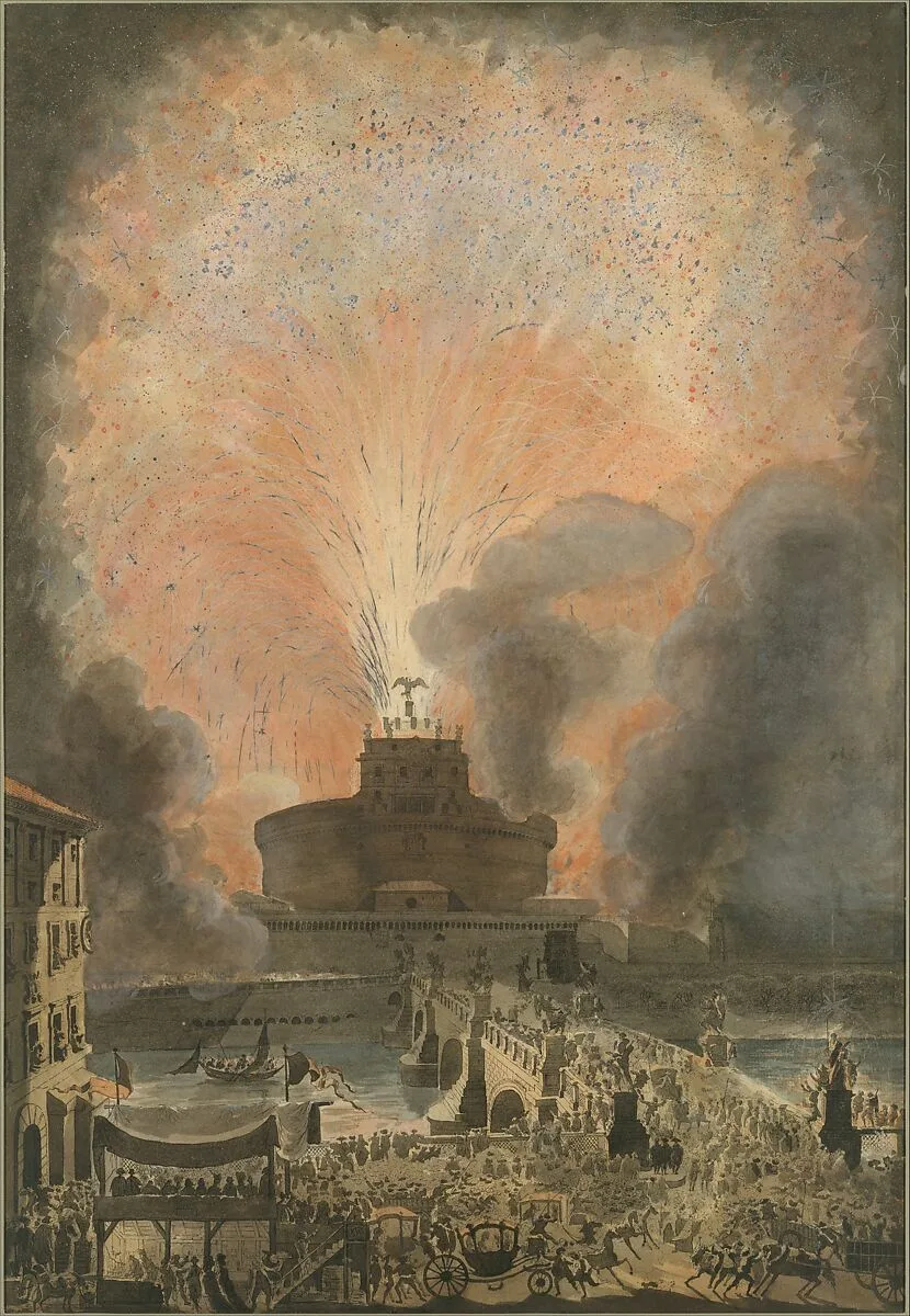 The Girandola at the Castel Sant'Angelo — Francesco Piranesi|Louis Jean Desprez