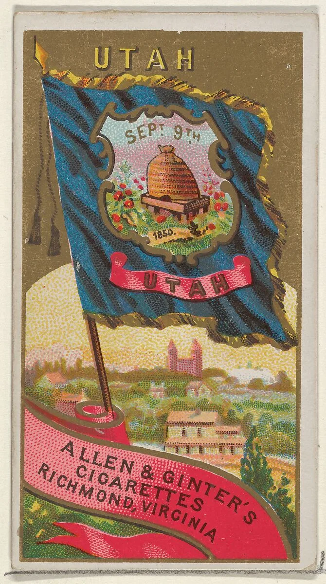 Utah, from Flags of the States and Territories (N11) for Allen & Ginter Cigarettes Brands — Allen & Ginter
