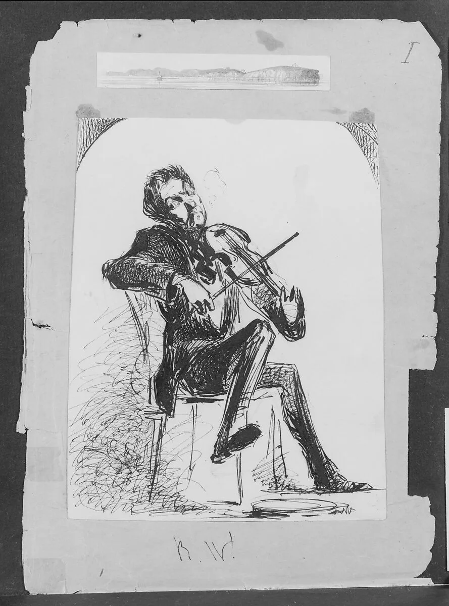 Ross Winans Playing Violin (from Sketchbook) — James McNeill Whistler