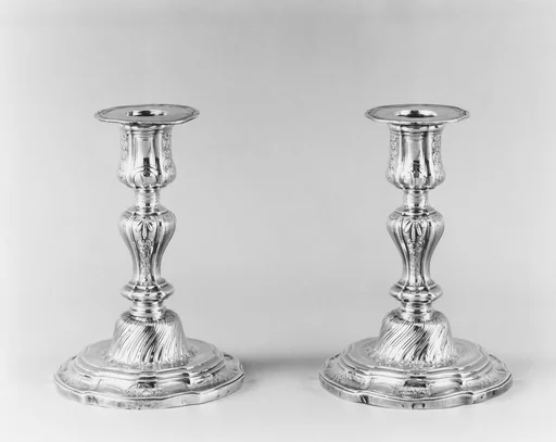 Pair of candlesticks (part of a toilet service)