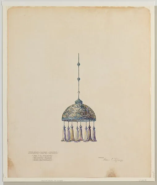 Drawing for hanging dome shade — Louis C. Tiffany|Tiffany Studios
