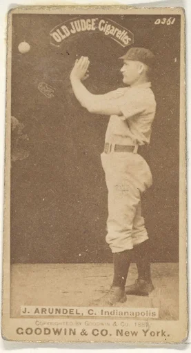 J. Arundel, Catcher, Indianapolis, from the Old Judge series (N172) for Old Judge Cigarettes