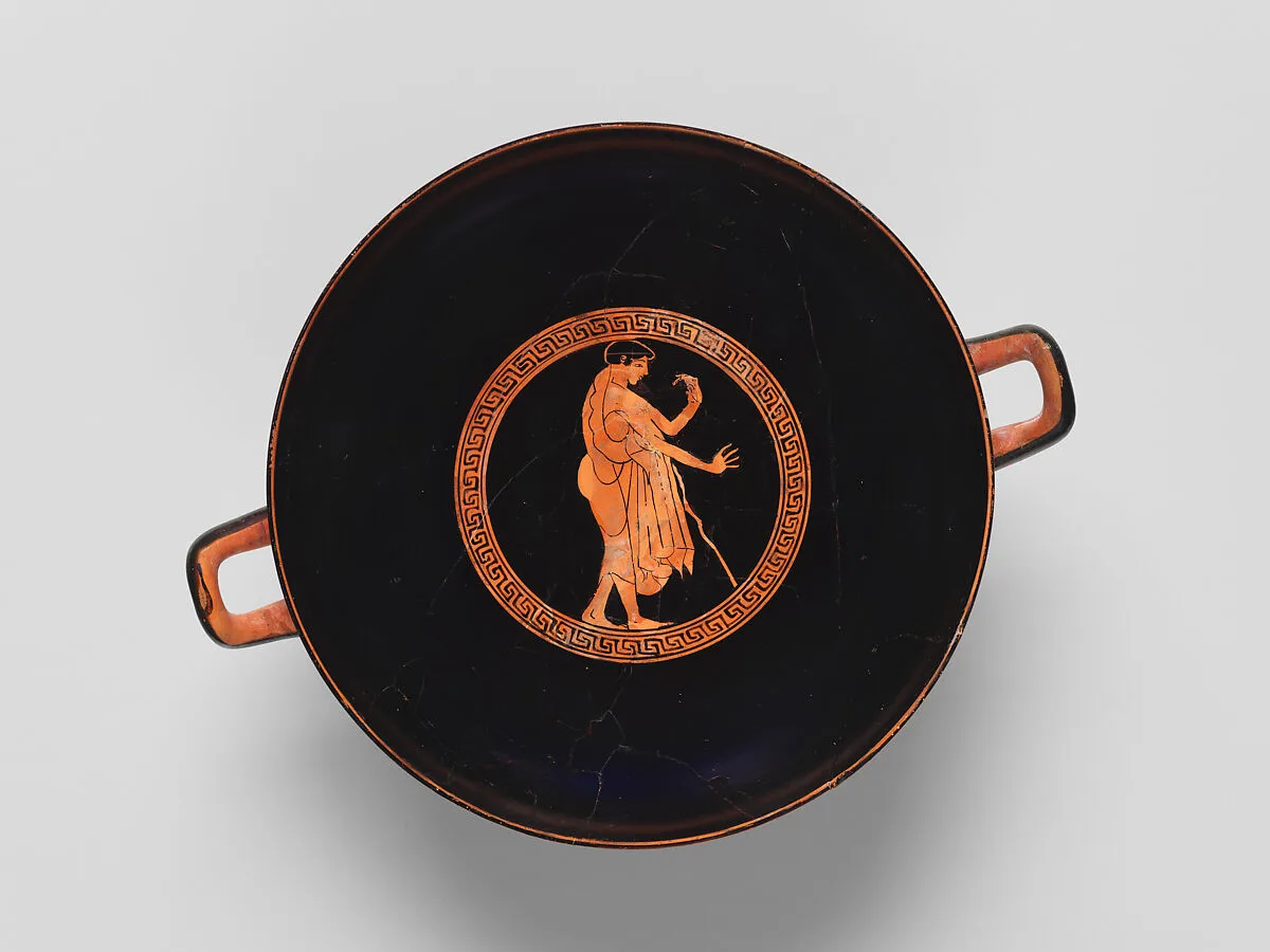 Terracotta kylix (drinking cup) — Makron