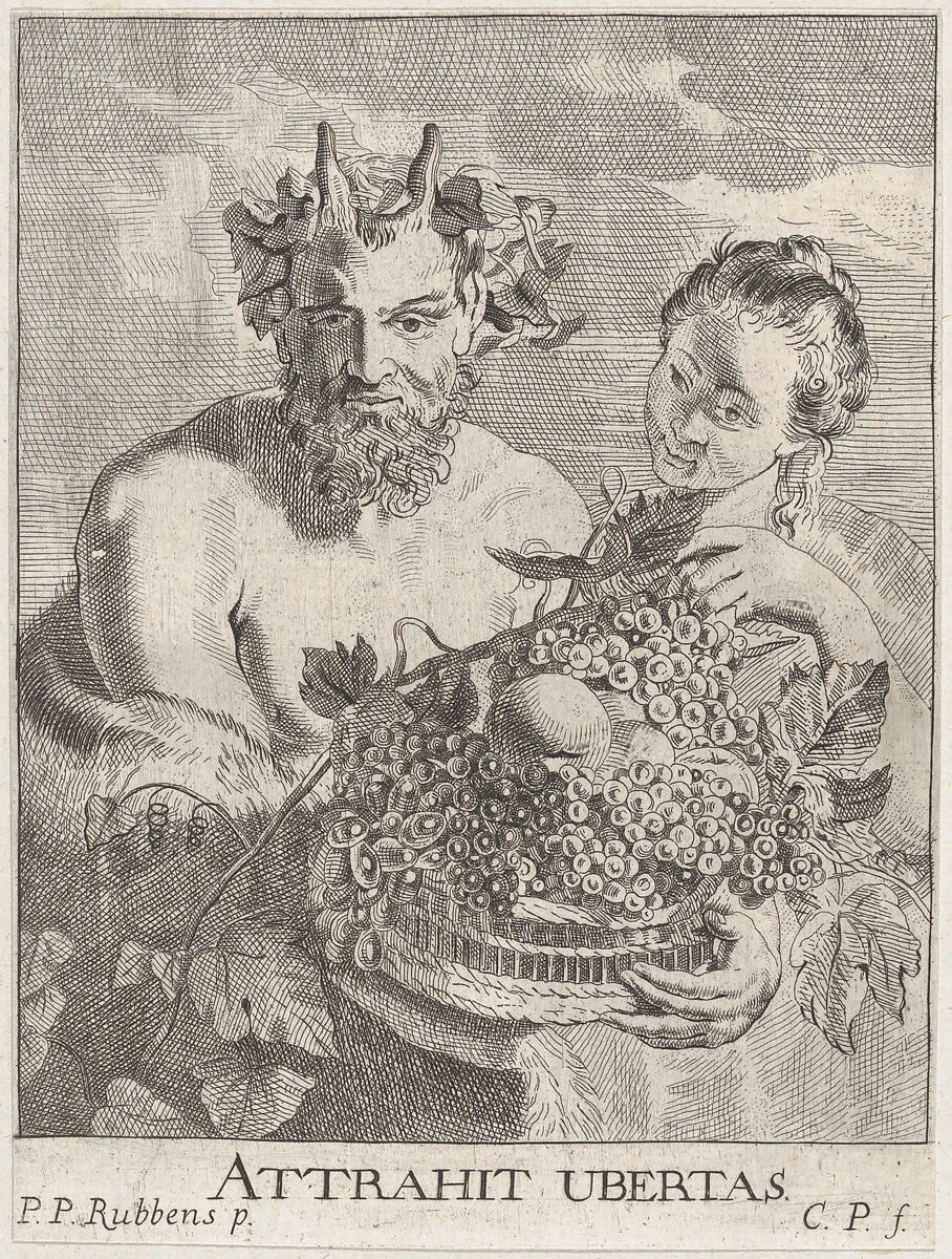 Satyr and Bacchante — Cornelis van Poelenburch|Peter Paul Rubens