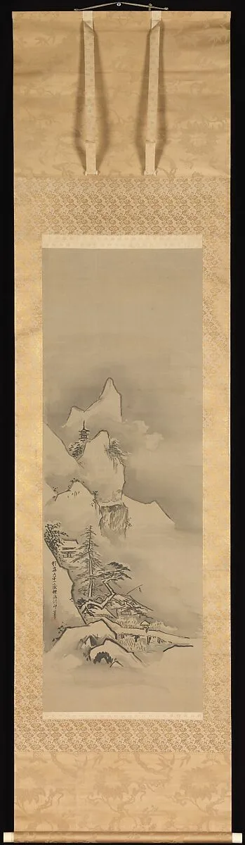 狩野探幽筆 神農・夏冬山水図|Winter Landscape — Kano Tan'yū