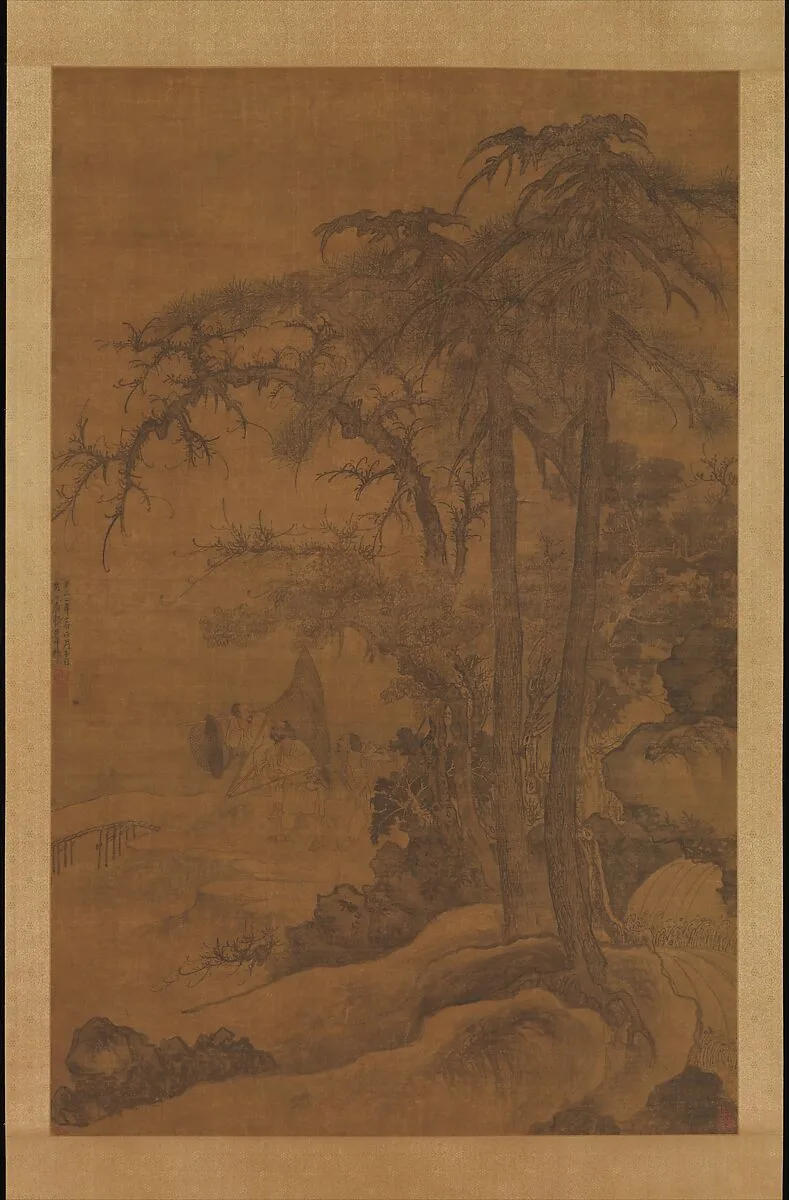 元 唐棣 松溪歸漁圖 軸|Returning Fishermen — Tang Di