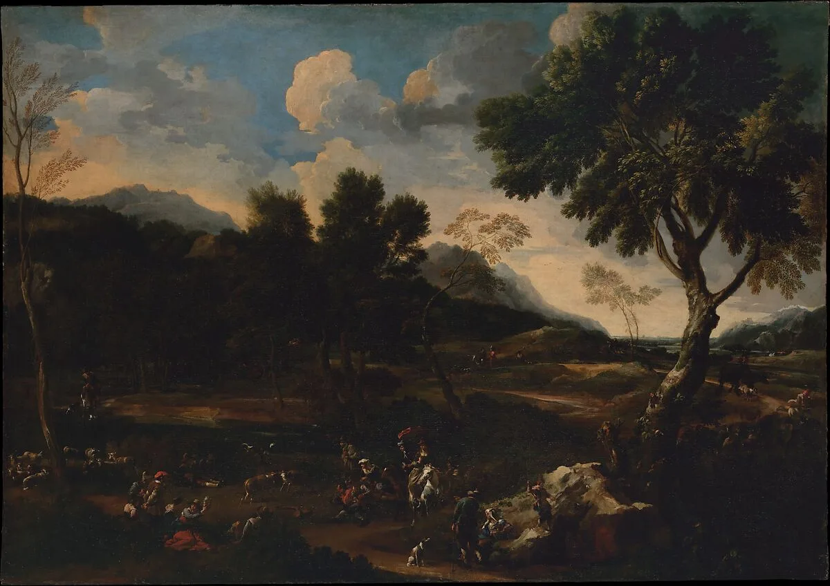 Landscape with a Battle between Two Rams — Jan Miel
